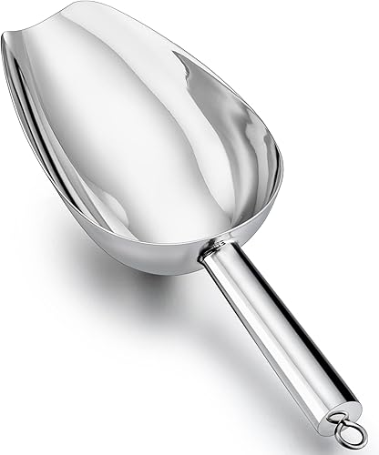 LIANYU Cuchara de hielo grande, cuchara de acero inoxidable de 24 onzas, cucharas de alimentos de metal para cubitos de hielo, cuchara de utilidad disponible en Yaxa Peru