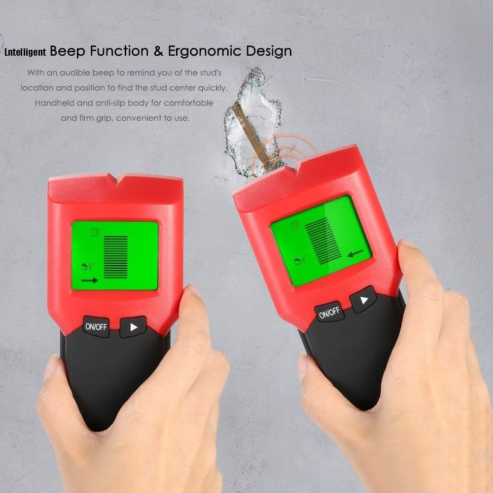 Detector de Pared, escáner de Pared eléctrico 5 en 1, Sensor de Vigas con Advertencia de Sonido y Pantalla LCD Digital for detección de Vigas, Madera, Metal y Cables de CA Vivos