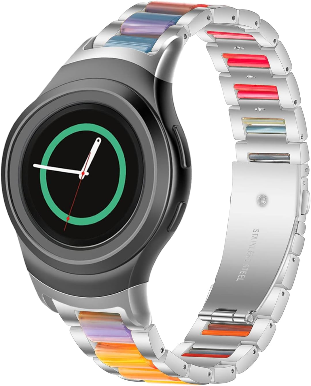 Resin Stainless Steel Watchband Compatible with Samsung Gear S2 SM