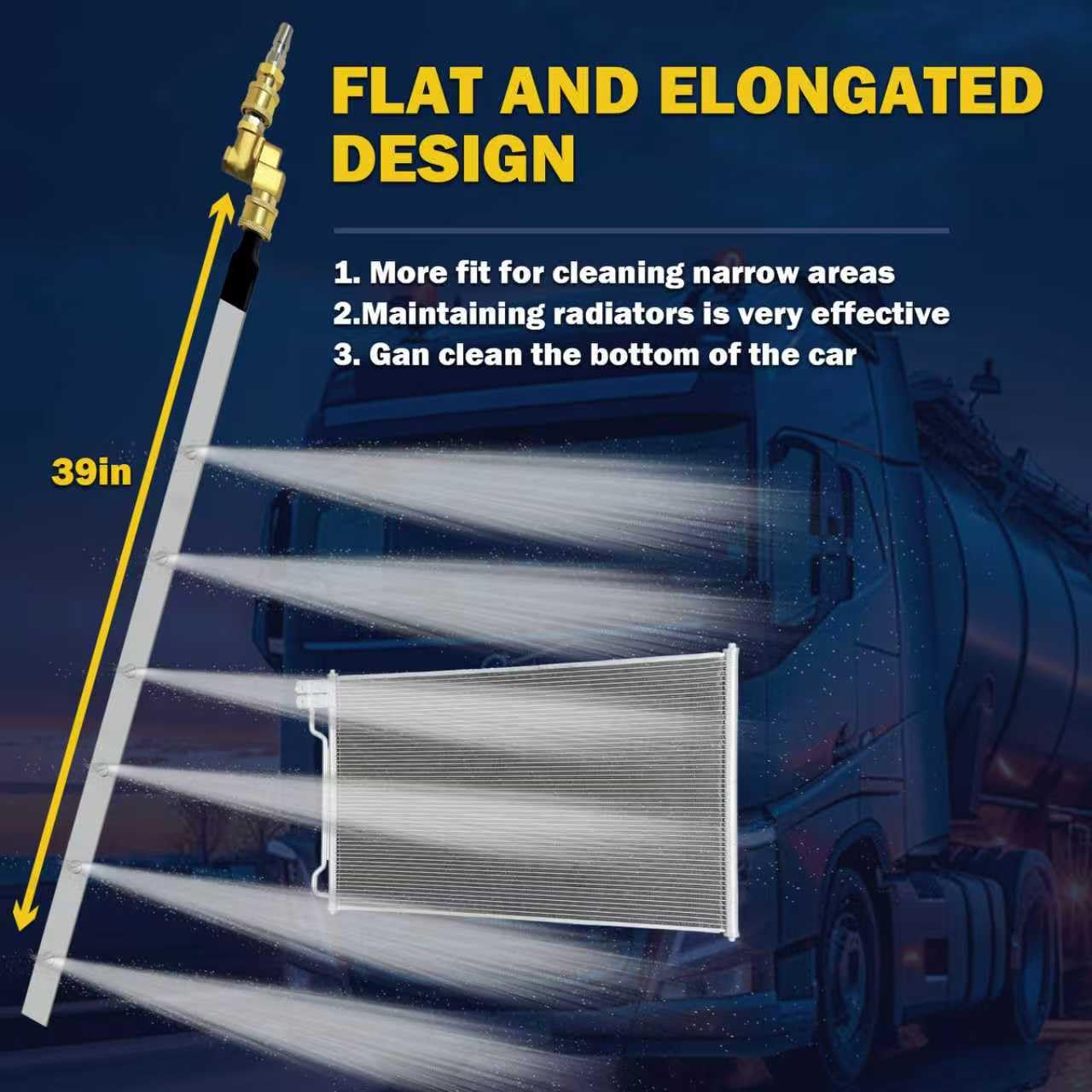 Baguette Nettoyage Radiateur Voiture 240° Réglable - Buse 5mm Acier Inox Pour Nettoyeur Haute Pression - 6