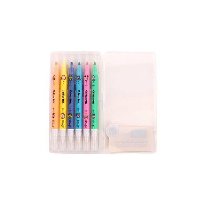 Foto 2 de 6 de Mr. Wonderful Set de 6 Subrayadores Borrables Wonder Comic - Marcadores de Colores para Estudio y Agenda