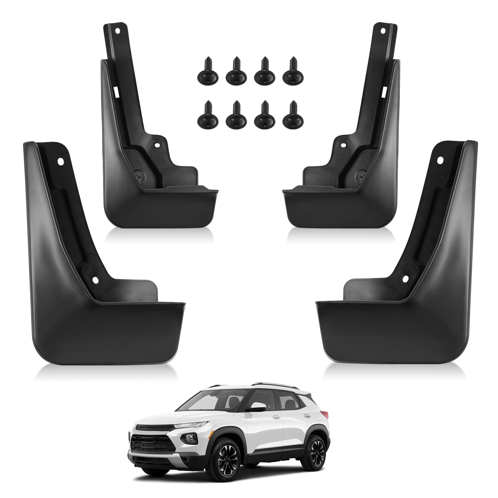 BDFHYK Mud Flaps Splash Guards Easy Installation Mud Guards Compatible Easy to Clean with Chevy Trailblazer 2021-2022 with OEM Fender Flares 4 PCS PP and TPO Material