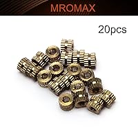 Vista 4 de MroMax Tuercas de inserción moleteadas M3 x 0.157 x 0.197 in, rosca hembra de latón moleteado roscado tuercas de incrustación métricos, ajuste