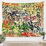 Manfei Graffiti Tapestry Street Art Hip Hop Wall Hanging for Bedroom Living Room Modern Fashion Design Wall Blanket Tapestries Microfiber Home Wall Decoration, XLarge 70.9 x 92.5 Inches