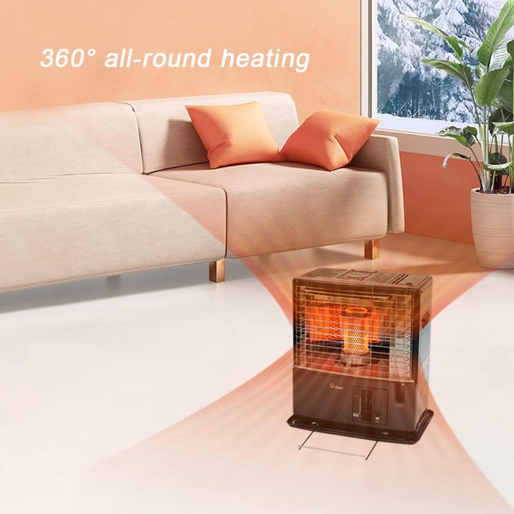 Black Radiant Kerosene Heater, 4.5L Portable Indoor/Outdoor Heating Stove, 25,300 BTU/H, High Efficiency