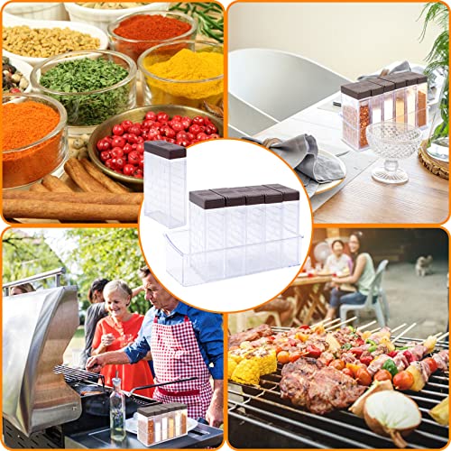 Fahibin Set of 6 Spice Jars, Transparent Spice Storage Containers, Spice Shaker Box, Camping Spice Shaker Jars, Condiment Storage Container for Sugar Salt Pepper and Other Spices - Image 4