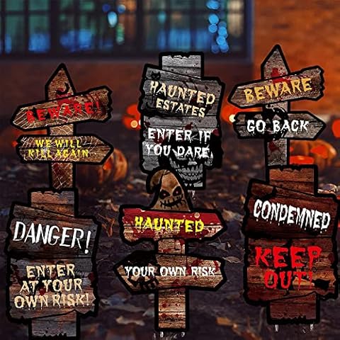 YUET 6Pcs Halloween Yard Stake Signs Cover