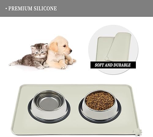 Miniatura 73 de Reopet Silicone Dog Cat Bowl Mat Non-Stick Food Pad Water Cushion Waterproof