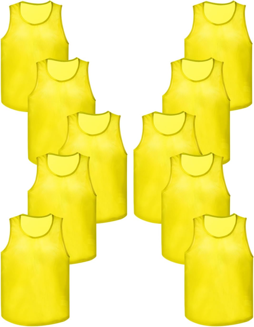 12 Pack Pro Training Pinnies for Youth & Adult Mesh High-Vis Scrimmage Vests for Soccer, Basketball, Volleyball Teams