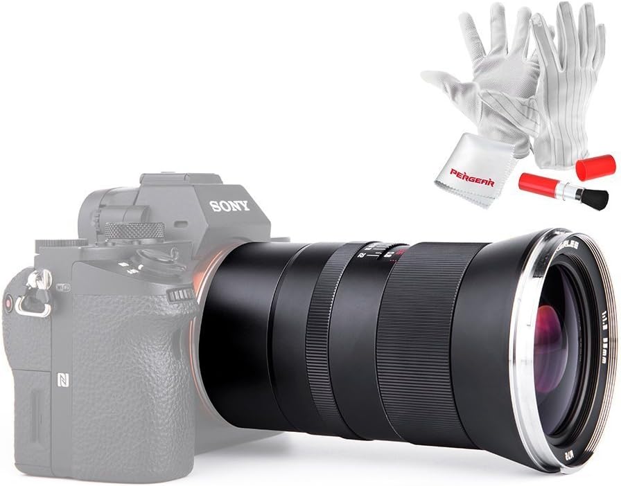 KERLEE 35mm F1.2 Prime Fixed Lens Full Frame Wide Angle Full Frame Large Aperture Manual Focus Lens for Sony E-Mount Cameras with Pergear Cleaning Kit