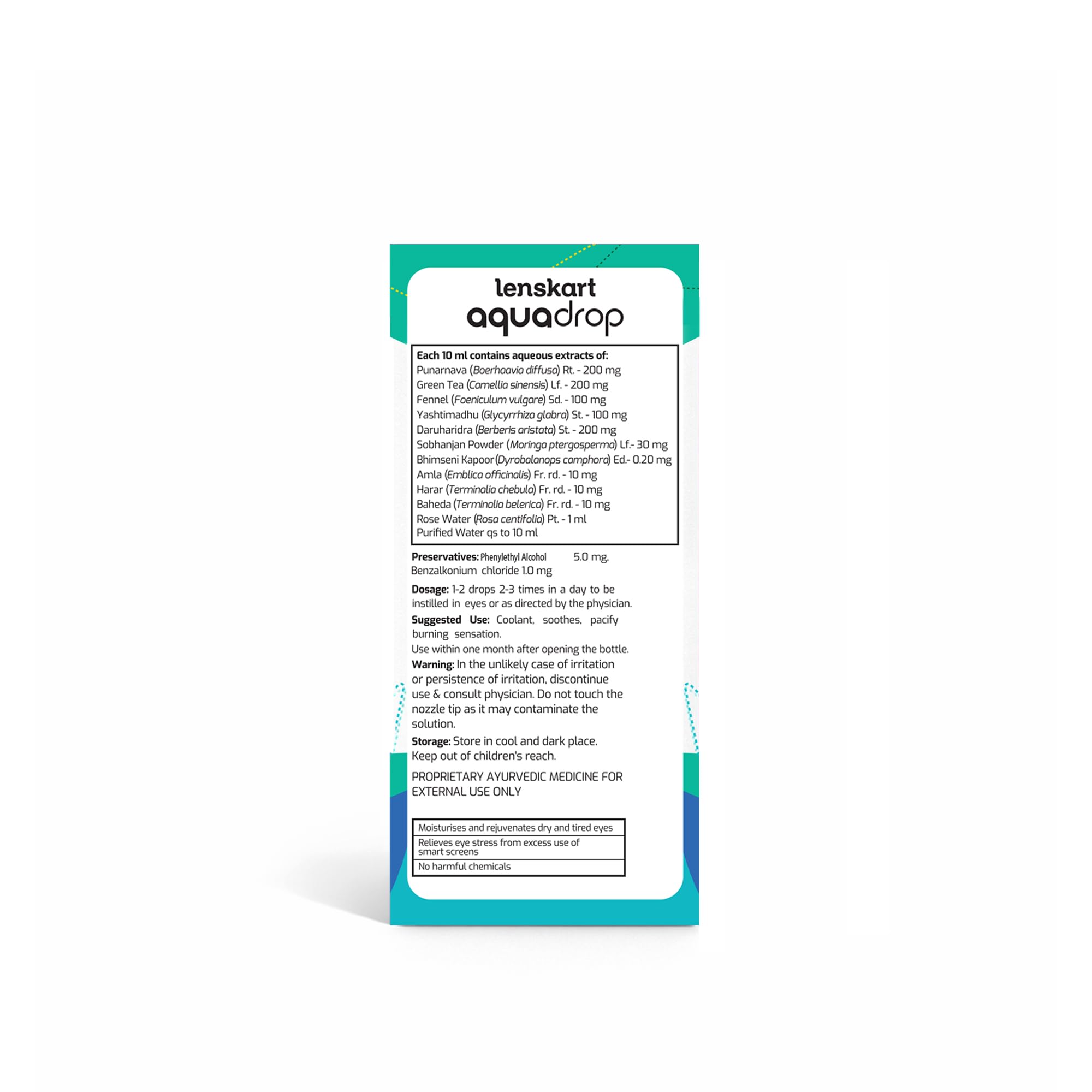 Aquadrop Natural Eye Drops | Relief from Dry & Irritated Eyes | For Screen Strain & Pollution | 10ml — Amazon image 2