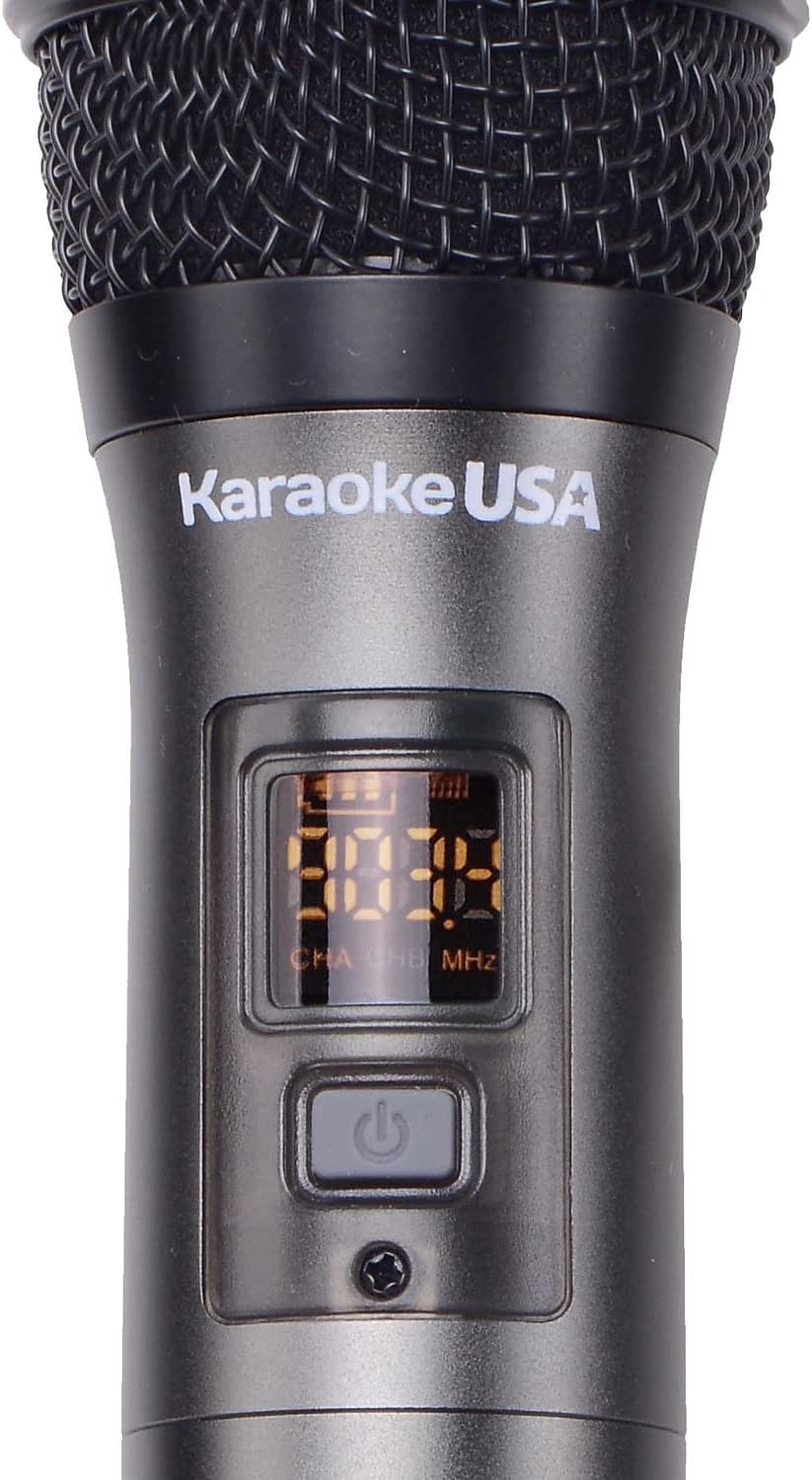 Karaoke USA Professional WM900 900 MHz UHF Wireless Microphone,Black,11.00in. x 5.20in. x 2.40in.