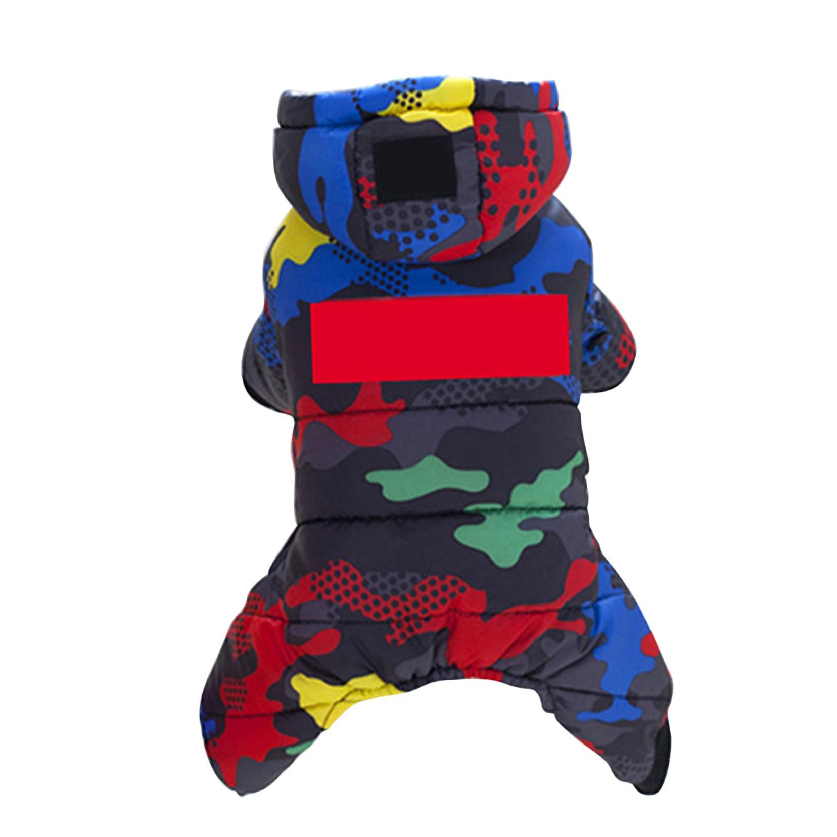 PRETYZOOM 2pezzi Cappotto Invernale Spesso per Cani Camouflage con Design Bottoni Abbigliamento per Animali Domestici per Bulldog Francese e Altri Cani Taglia Rosso