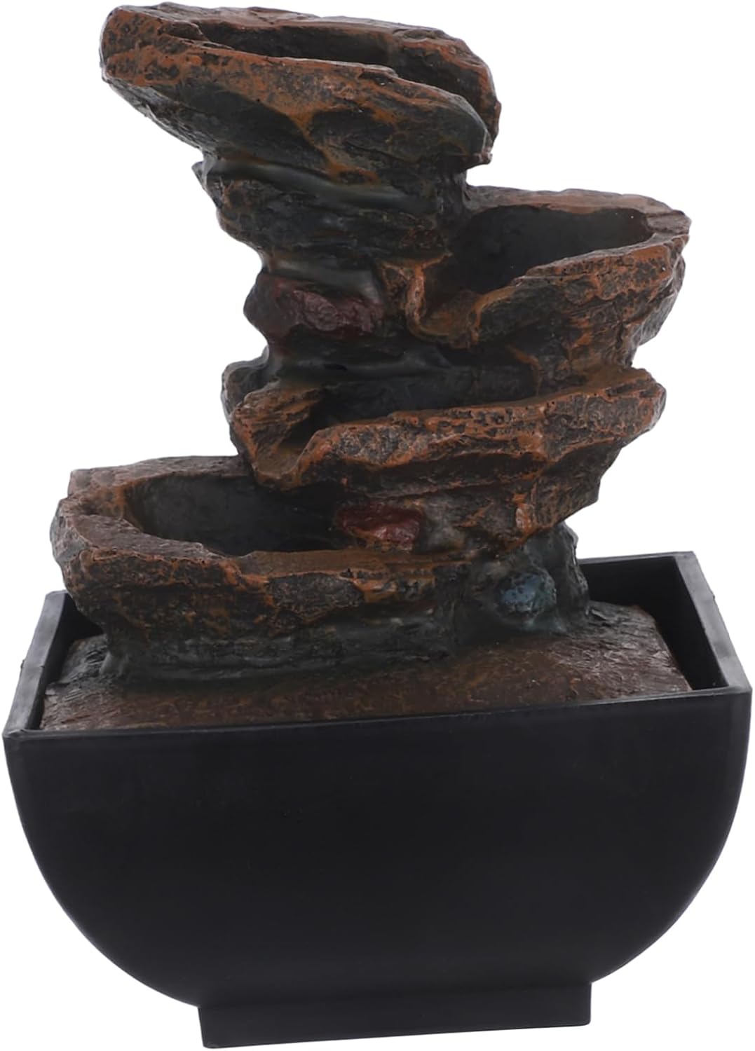 Cabilock 110v Tabletop Fountain with Led Lights Relaxing Waterfall Feature for Meditation and Home for Office and Living Zen Spaces Compatible