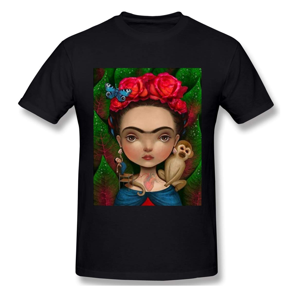 Men's T Shirt Print with Frida Kahlo Short Sleeve