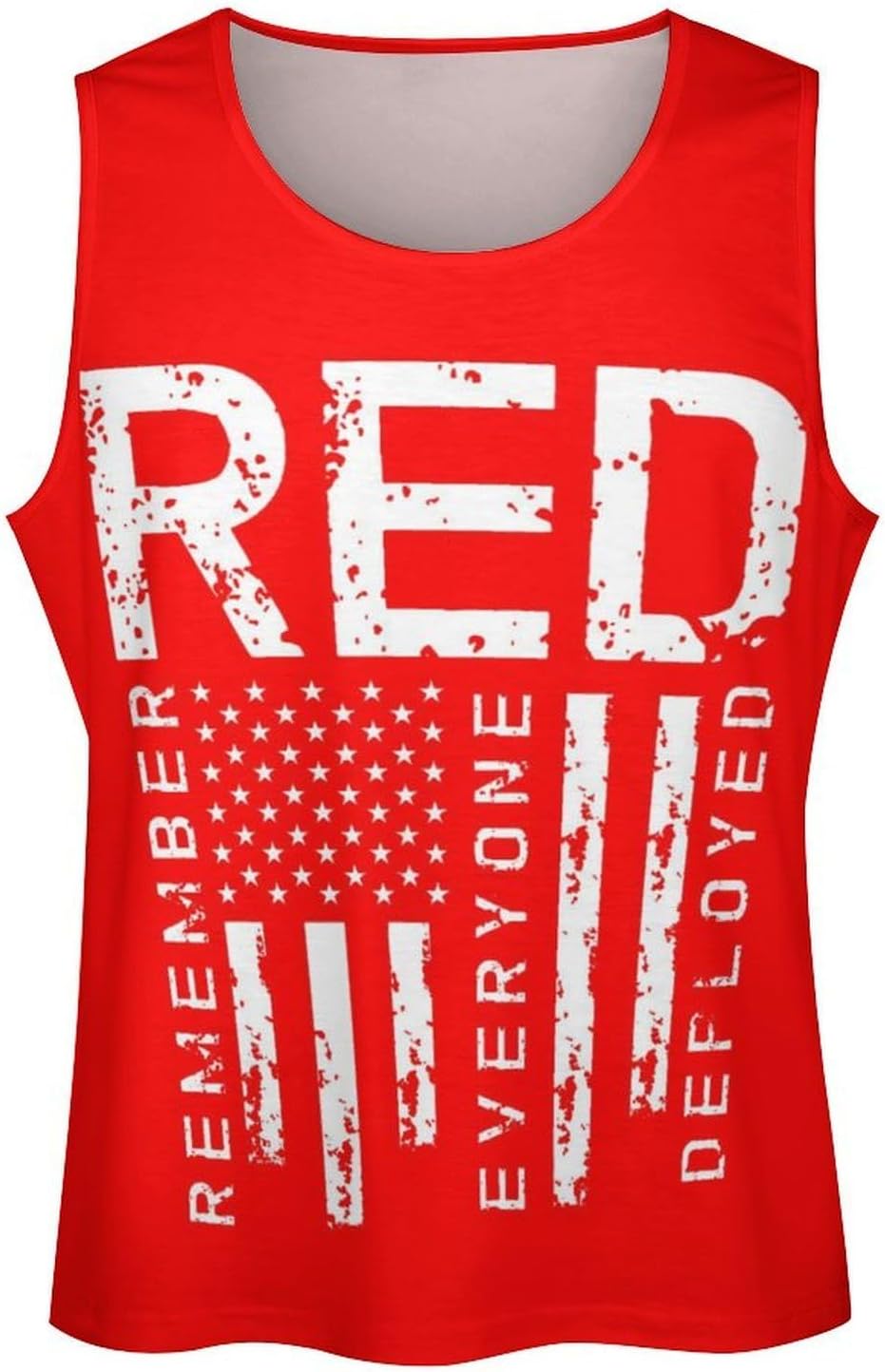 Remember Everyone Deployed Military R.E.D Mens Tank Tops Sleeveless Muscle Shirts Beach Casual Gym Shirt Vest Tee Tops