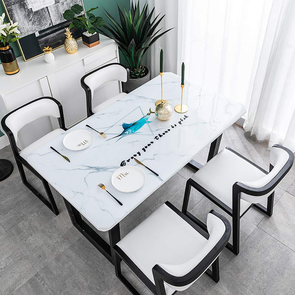 H&RB PVC Morbido Vetro Tovaglia, Impermeabile, A Prova di Olio E Anti-Scottature Plastic Dining Desk Mats, 1,5 Mm di Spessore della Protezione della Tabella per Il Pranzo in Camera,06,70x120cm