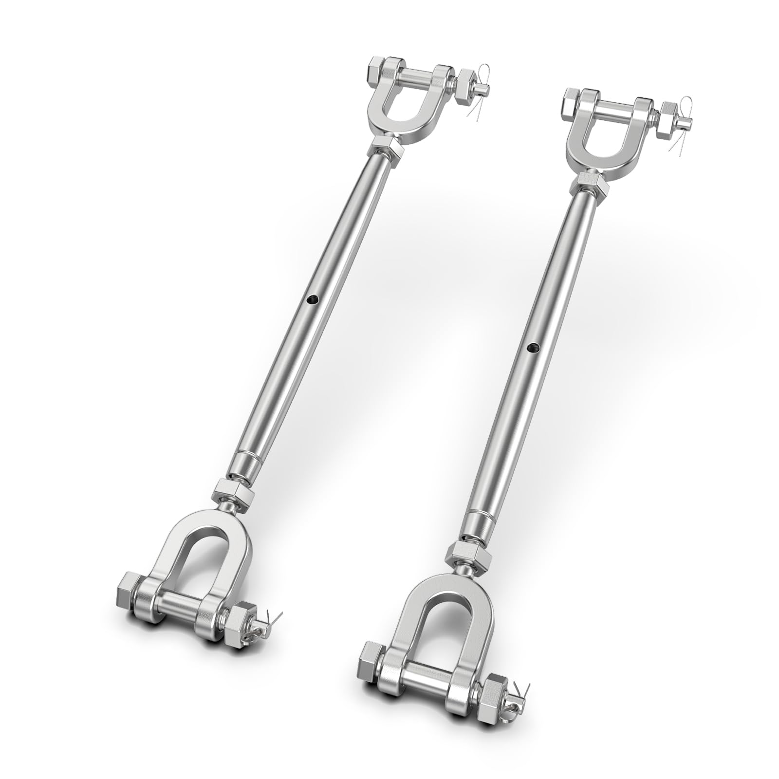 hannger Turnbuckle, 2 Pack 1/4" (M6) 304 Stainless Steel Turnbuckles for Cables Wire, Closed Body Design, 1600 lbs Working Load Limit - Heavy Duty