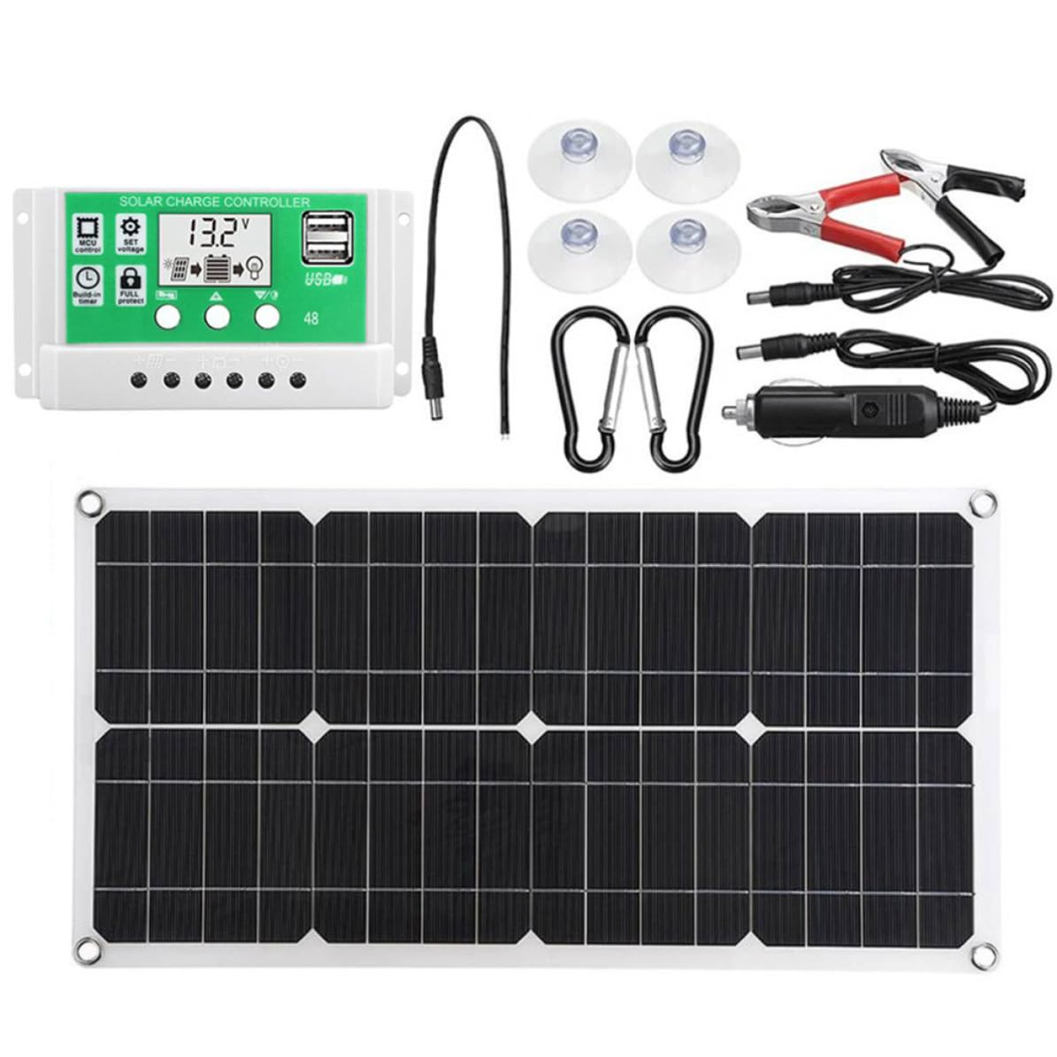 Pannello Solare Pieghevole 18v 25w Nero Controller 30a