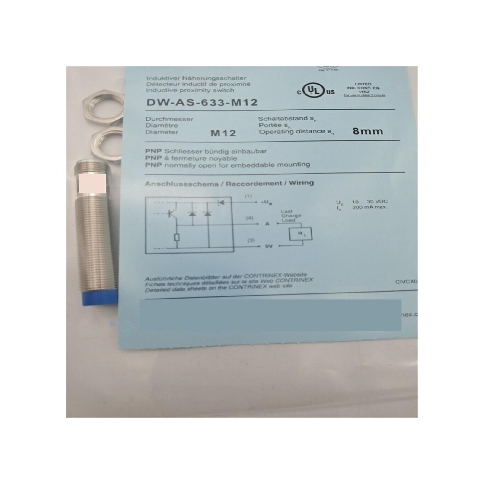 ZOZ03Y0 Proximity Switch Sensor DW-AS-633-M12 PNP