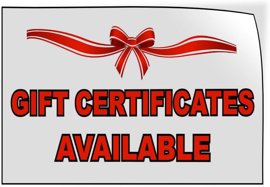 Decal Stickers Multiple Sizes Gift Certificates Available Business Industrial Vinyl Safety Sign Label Gift Shop Signs Design Only 10x7Inches