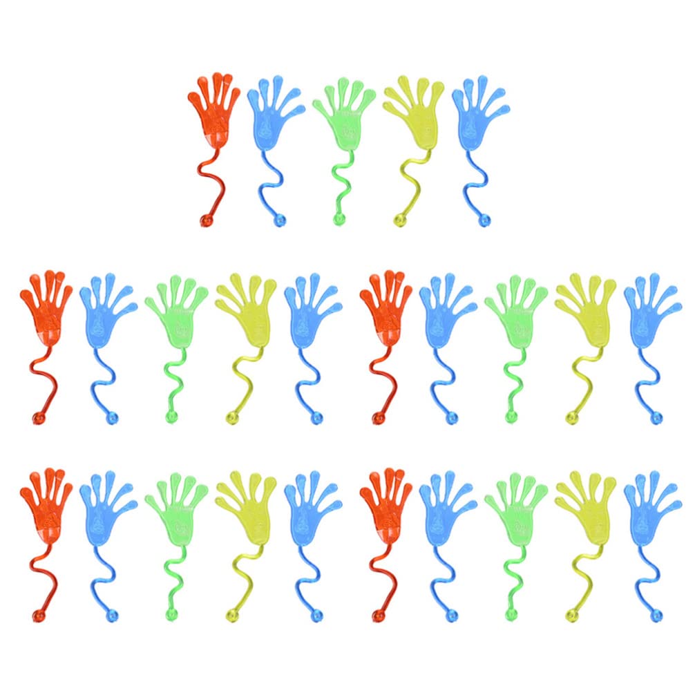 NUOBESTY Sticky Hands Sticky Palm Toys Sticky Fingers Stretchy Glitter Sticky Hands for Party Favors Stocking Stuffers, 25pcs (Random Color)