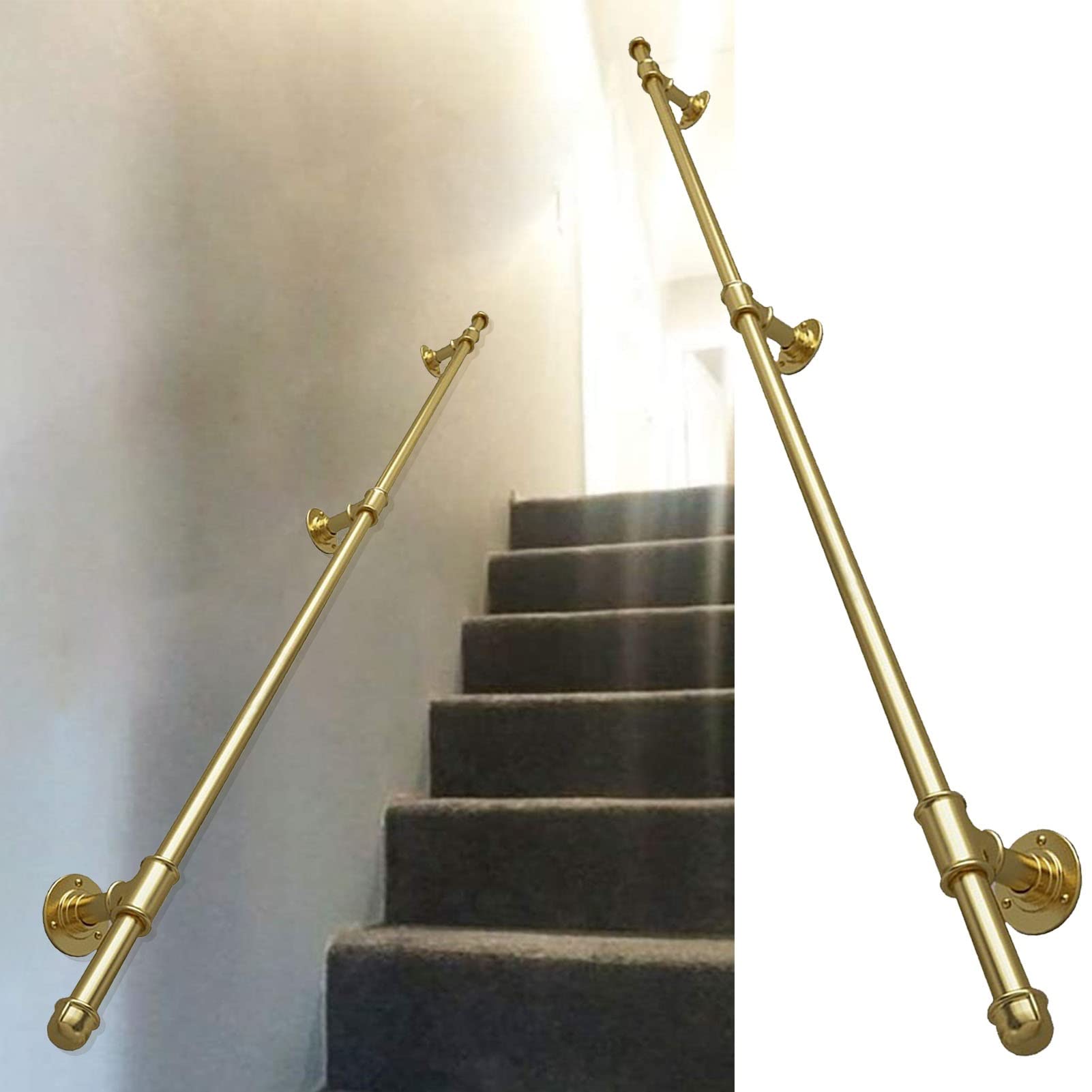 Rampe d'escalier moderne dorée CatchRail NZPOST pour support mural extérieur