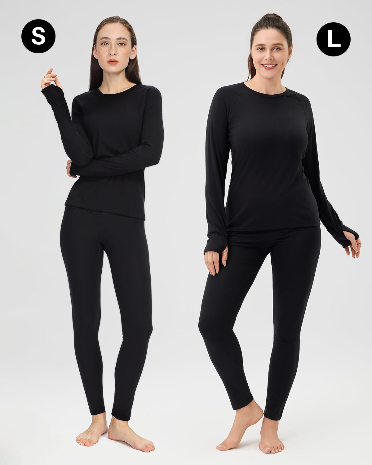 Ensemble de sous-vêtements Thermiques pour Femme avec Couche de Base doublée en Polaire pour Temps Froid
