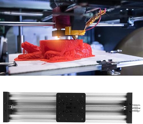 Miniatura 4 de Tabla deslizante de guía lineal, tornillo de bola de plomo de 0.315 in, riel de movimiento, aleación de aluminio, guía lineal CNC, actuador de