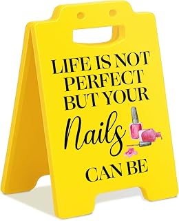 Nail Tech Gifts for Women, Life Is Not Perfect But Your Nails Can Be Caution Sign Nail Salon Beauty Room Decor