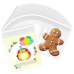 LEOSINDA 200 Pcs Clear Self Sealing Cellophane Bags, 4 X 5 Inch Cookie Bags With Seal for Gift Wrapping,Packaging Candies,Dessert,Bakery, Cookies, Chocolate,Party,Wedding and Holiday Packaging
