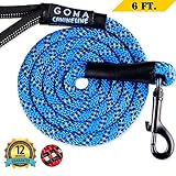 DOG LEASH - Best Heavy Duty and Reflective Lead - 100% NYLON increased safety leashes for night walking - For walking Medium and Large sized breeds - ergonomic grip made with mountain climbing rope