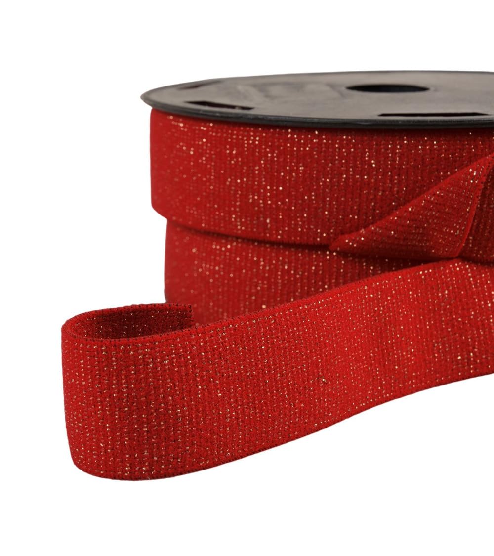 Élastique Boxer métallisé Rouge/Or 32mm pour remplacer une ceinture usée