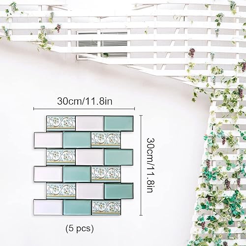 Miniatura 7 de 5 hojas de salpicaduras para despegar y pegar, 12.0in x 12.0in (12.0 x 12.0in), autoadhesivo 3D para vidrio, pared, mármol (JF2805)