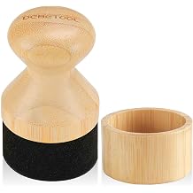 DEBETOOL Cutting Board Oil & Wax Applicator with Lid Food Grade Mineral Oil & Wax Applicator for Wood Cutting Board - Natural Bamboo Applicator for Butcher Blocks, Spatula, Spoon, Cookware
