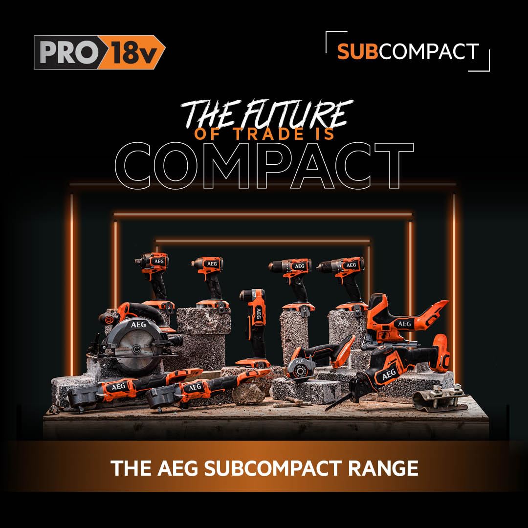 AEG - Trapano avvitatore a percussione 18 volt senza fili SUBCOMPACT BRUSHLESS [PRO18V], 65 Nm, 2 velocità 450rpm - 1750 rpm (senza batteria o caricabatterie) - BSB18SBL2-0