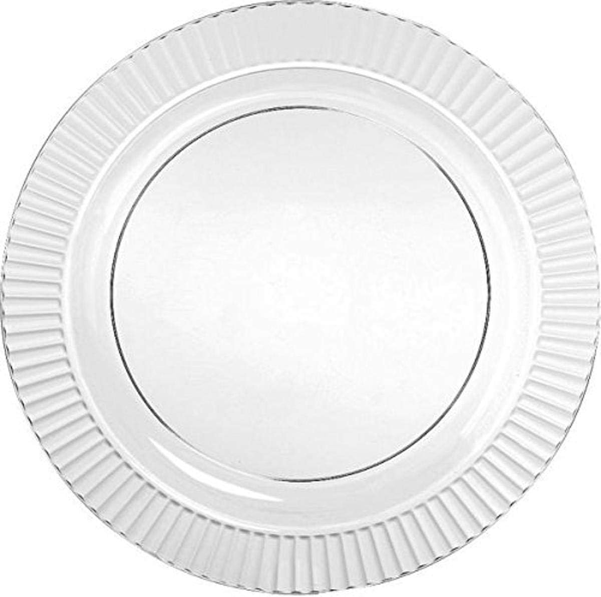 Clear Premium Plastic Round Plates - 10.25" (16 Pc) | Elegant, Durable & Disposable Dinnerware for All Occasions - Perfect Size for Parties, Events & Catering Services