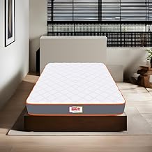 USHA SHRIRAM 7-Zone Dual-Hard and Soft 4 inch Single High Resilience (HR) Foam Mattress (78X35) Inches | Soft Comfort Firm Side | Heavy Duty, Breathable & Quilted Knited Fabric with 10 Year Warranty