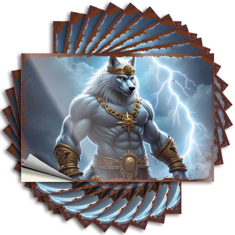 Fzfn Colour Upgrades Tattoo - Aesthetic Ideas Garage Thundering Wolf King: A Mythical Warrior's Majesty(6X9cm)