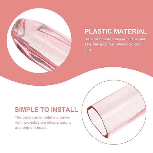 Miniatura 5 de SEWACC Protector de punta de lápiz de plástico, 12 unidades, extensor de lápiz para escuela, tapas de bolígrafos, tapas de lápiz para suministros de