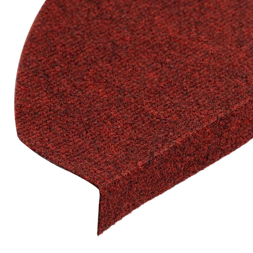 Alfombrillas autoadhesivas para escalones, de fieltro punzonado, color rojo, 15 unidades, 65 x 22,5 x 3,5 cm, con tiras adhesivas, antideslizantes, para peldaños de madera, alfombras y