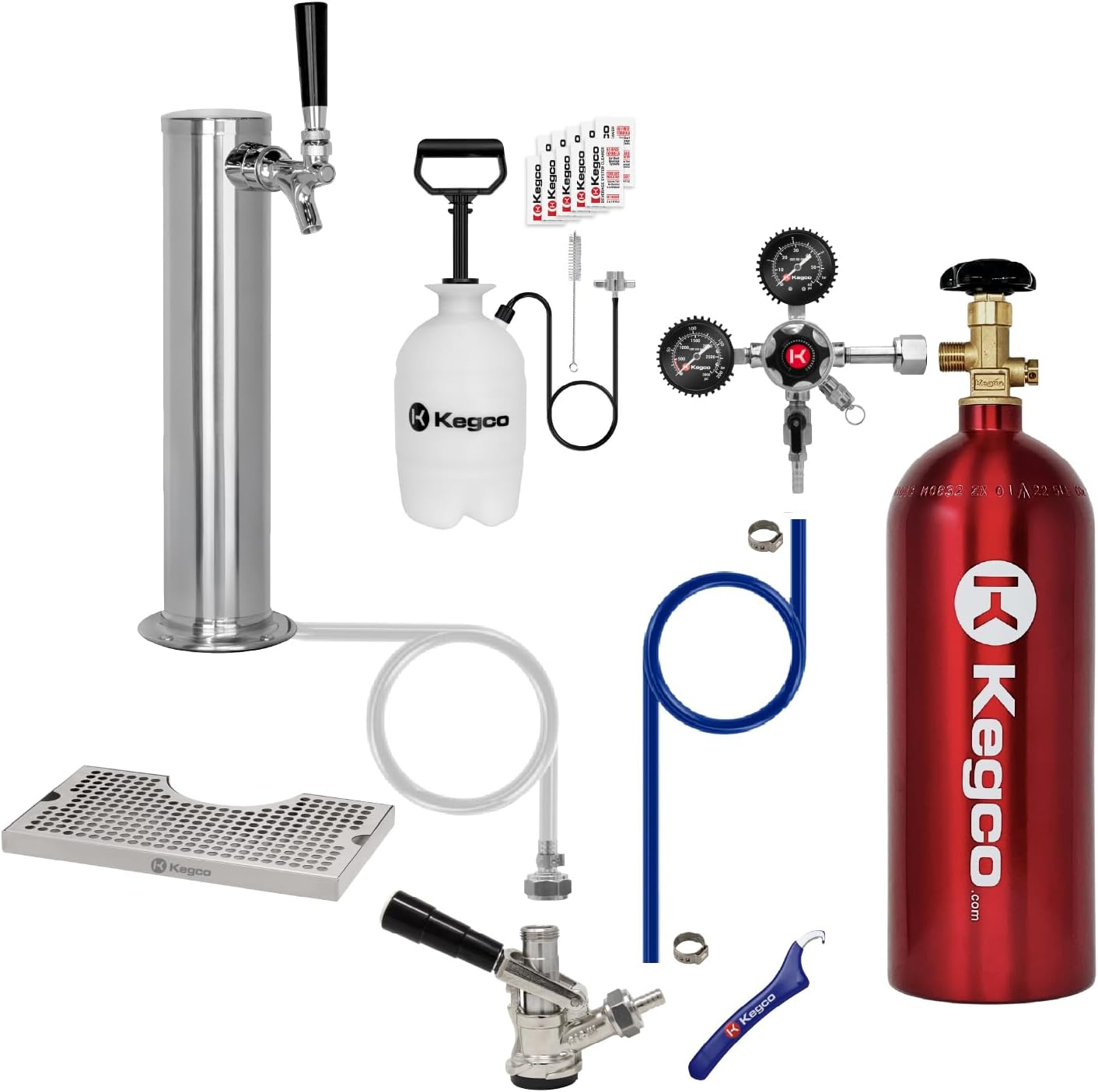Ultimate Tower Kegerator Conversion Kit with No-Rinse Cleaning Kit - 5 lb. Tank