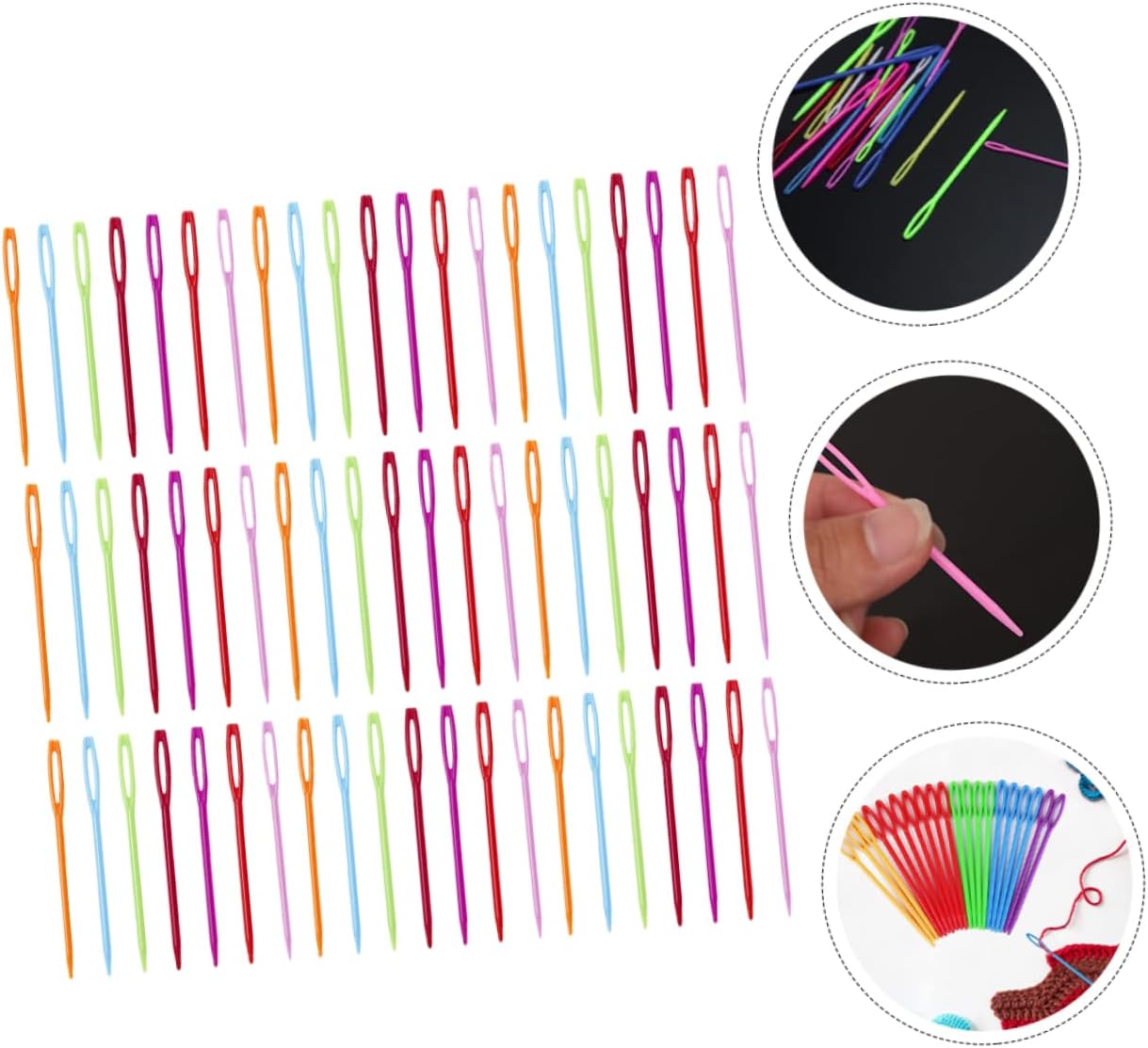 IWOWHERO 7cm Large Eye Sewing Needles Heavy Duty Hand Sewing Needles for DIY Crafting Embroidery and Upholstery Projects 100pcs