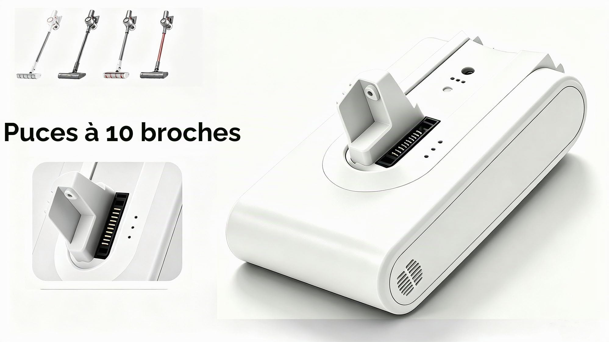 Batterie de Rechange pour aspirateur Xiaomi Dreame V8, V8B, V9, V9P, V9B, V10, V10V, XR, Q9, VVN3, VVN4 25,2 V/2500 mAh/63 Wh