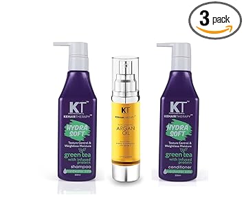 KEHAIRTHERAPY KT Professional summer combo hydra soft shampoo & conditioner + Argan oil 550ml (Set Of 3)