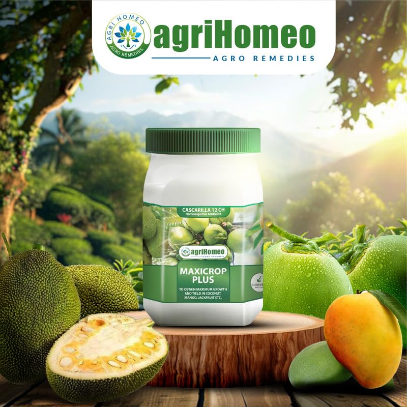 Image of Maxicrop Plus Homeopathic Solution for Enhanced Growth and Yield in Large Fruit Trees, Suitable for Coconut, Mango, Jackfruit, Nutmeg, and Other Large Trees (100 Gram)