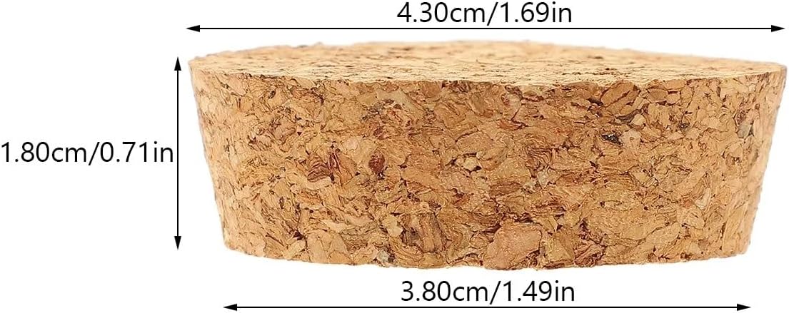 Natural Wood Wine Corks 60 Pcs Glass Bottle Stoppers Jar Corks Decanter Wide Mouth Spacer Wood Large Tapered Sealing Cover(4.3X3.8X1.8CM)