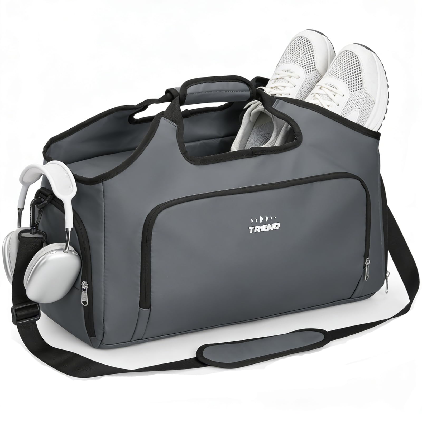 Mens Sports Gym Bag with Wet Pocket & Shoe Compartment,Travel Duffle Bag for Men and Women Overnight Bag with Padded Shoulder Strap, Water-Resistant Sports Holdall for Swimming
