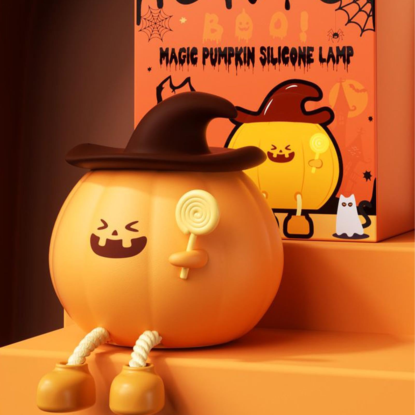 Generico Notturne Halloween LED Ricaricabile Senza Fili Dimmerabile Carina | Lampada da Tavolo a Tema Per Interno Camera Da Studio Ufficio Casa Sonno Allattamento