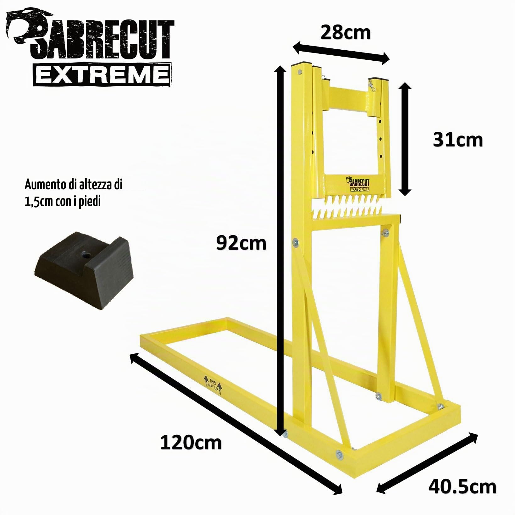 SabreCut 1pc SCLB01 Lame sega a gattuccio Robusto | Durevole powder-coated steel bench supports logs up to 150kg, con regolabile 50-250mm jaws per sicuro taglio